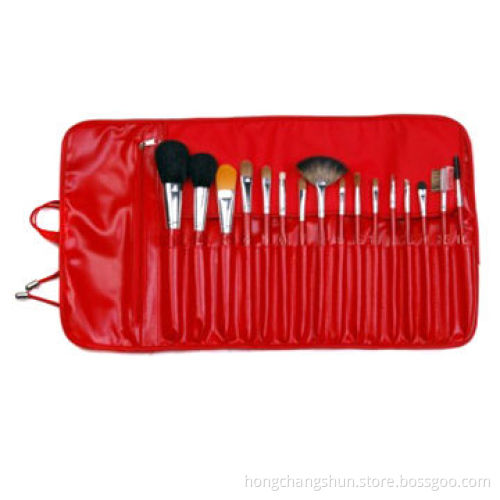 16pcs Professional Makeup Brush in Red Case and Holder, Various Types of Bristles are Available
